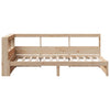 Seng med bokhylle uten madrass 90x190 cm heltre furu
