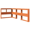 Seng med bokhylle uten madrass voksbrun 100x200 cm heltre furu
