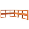 Seng med bokhylle uten madrass voksbrun 140x190 cm heltre furu