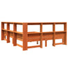 Seng med bokhylle uten madrass voksbrun 140x190 cm heltre furu