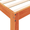 Seng med bokhylle uten madrass voksbrun 140x190 cm heltre furu