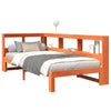 Seng med bokhylle uten madrass voksbrun 90x190 cm heltre furu