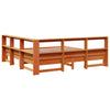 Seng med bokhylle uten madrass voksbrun 180x200 cm heltre furu