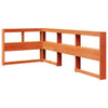 Seng med bokhylle uten madrass voksbrun 90x200 cm heltre furu