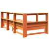 Seng med bokhylle uten madrass voksbrun 90x200 cm heltre furu