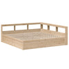 Seng med bokhylle uten madrass 200x200 cm heltre furu