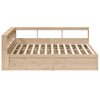 Seng med bokhylle uten madrass 200x200 cm heltre furu