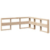 Seng med bokhylle uten madrass 200x200 cm heltre furu