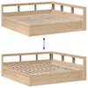 Seng med bokhylle uten madrass 200x200 cm heltre furu