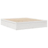 Seng med bokhylle uten madrass hvit 200x200 cm heltre furu