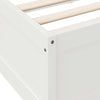 Seng med bokhylle uten madrass hvit 200x200 cm heltre furu