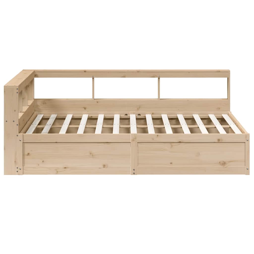Seng med bokhylle uten madrass 160x200 cm heltre furu