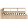 Seng med bokhylle uten madrass 160x200 cm heltre furu