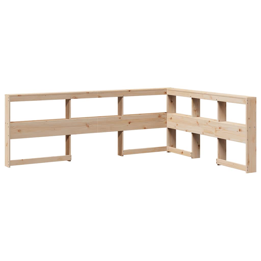 Seng med bokhylle uten madrass 160x200 cm heltre furu