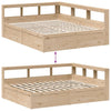 Seng med bokhylle uten madrass 160x200 cm heltre furu