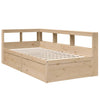 Seng med bokhylle uten madrass 100x200 cm heltre furu