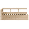 Seng med bokhylle uten madrass 100x200 cm heltre furu