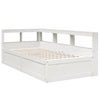 Seng med bokhylle uten madrass hvit 100x200 cm heltre furu