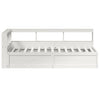 Seng med bokhylle uten madrass hvit 100x200 cm heltre furu