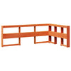 Seng med bokhylle uten madrass voksbrun 140x190 cm heltre furu