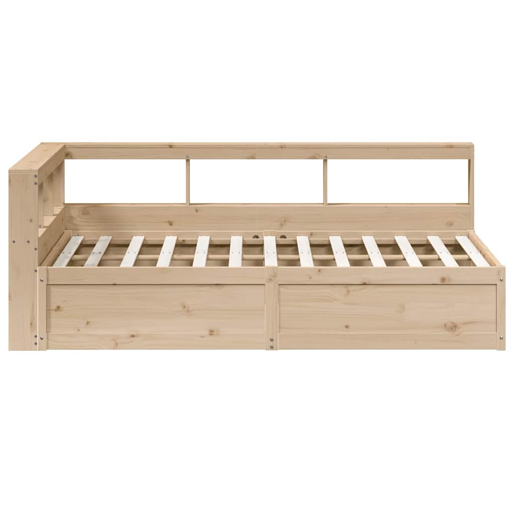 Seng med bokhylle uten madrass 135x190 cm heltre furu