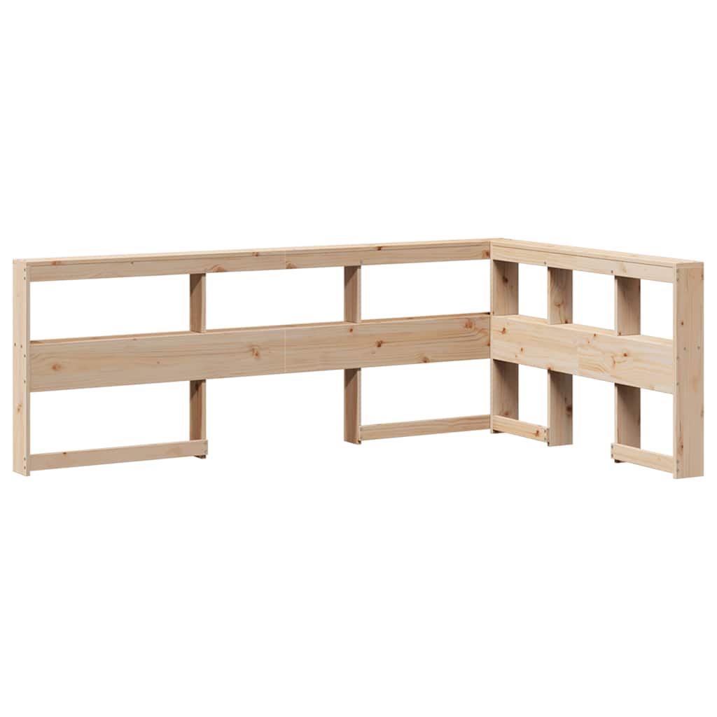Seng med bokhylle uten madrass 135x190 cm heltre furu