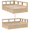 Seng med bokhylle uten madrass 135x190 cm heltre furu