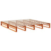 Seng med bokhylle uten madrass voksbrun 200x200 cm heltre furu