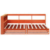 Seng med bokhylle uten madrass voksbrun 120x200 cm heltre furu