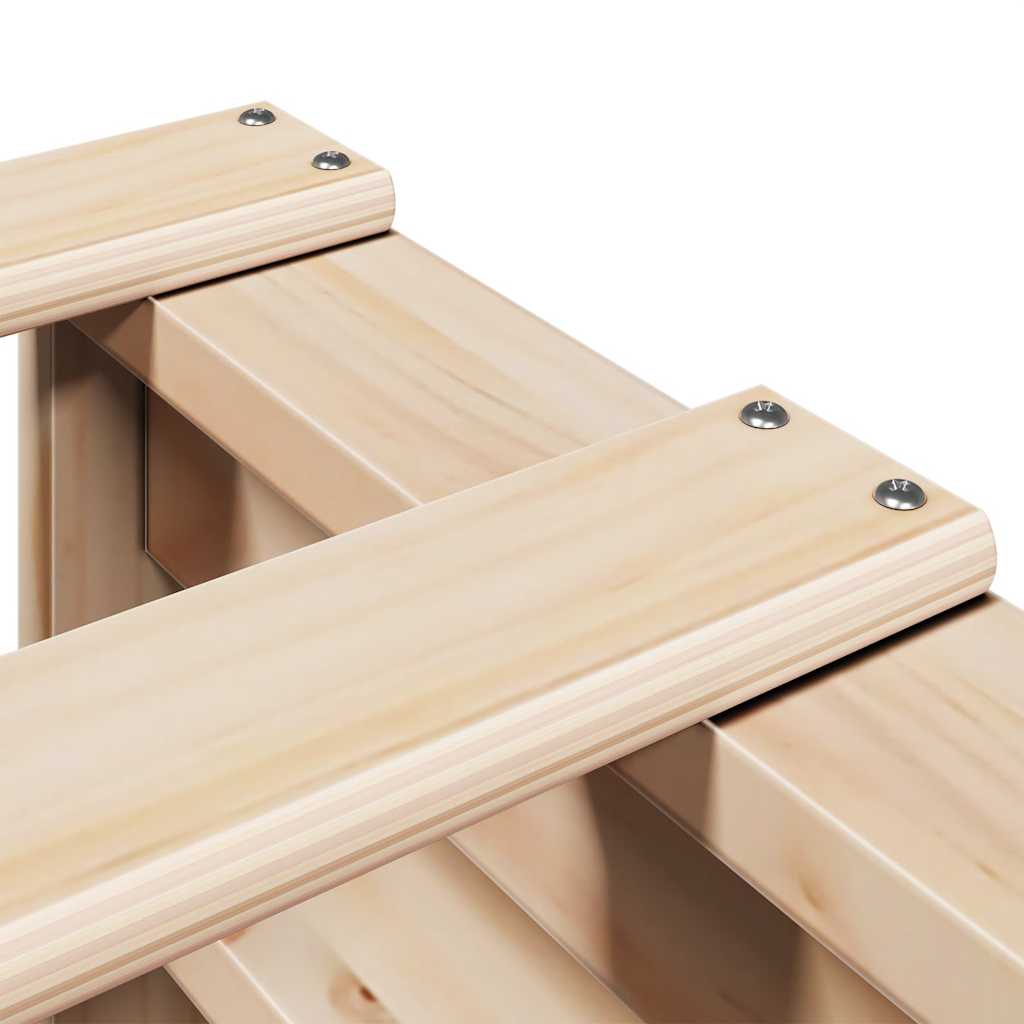 Seng med bokhylle uten madrass 100x200 cm heltre furu