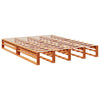 Seng med bokhylle uten madrass voksbrun 140x190 cm heltre furu