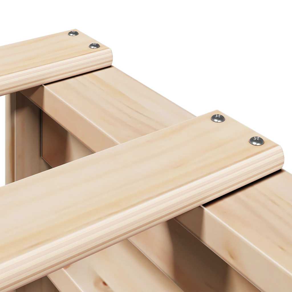 Seng med bokhylle uten madrass 120x190 cm heltre furu