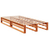 Seng med bokhylle uten madrass voksbrun 90x190 cm heltre furu