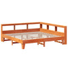 Seng med bokhylle uten madrass voksbrun 200x200 cm heltre furu