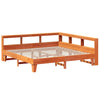Seng med bokhylle uten madrass voksbrun 180x200 cm heltre furu