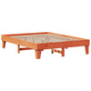 Seng med bokhylle uten madrass voksbrun 180x200 cm heltre furu
