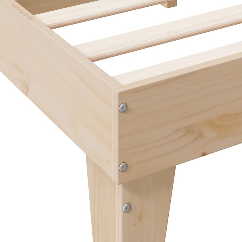 Seng med bokhylle uten madrass 160x200 cm heltre furu