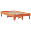 Seng med bokhylle uten madrass voksbrun 120x200 cm heltre furu