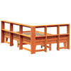 Seng med bokhylle uten madrass voksbrun 120x200 cm heltre furu