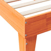 Seng med bokhylle uten madrass voksbrun 120x200 cm heltre furu