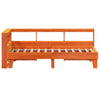 Seng med bokhylle uten madrass voksbrun 100x200 cm heltre furu
