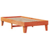 Seng med bokhylle uten madrass voksbrun 100x200 cm heltre furu