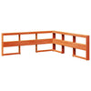 Seng med bokhylle uten madrass voksbrun 140x190 cm heltre furu
