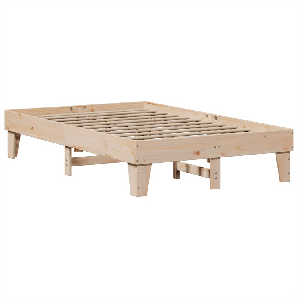 Seng med bokhylle uten madrass 135x190 cm heltre furu