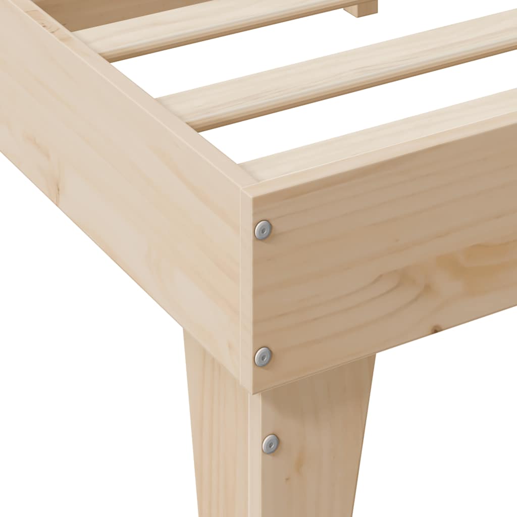 Seng med bokhylle uten madrass 120x190 cm heltre furu