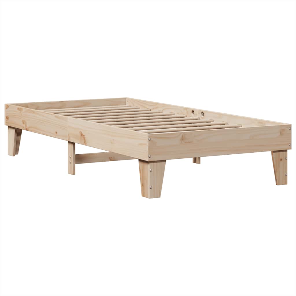 Seng med bokhylle uten madrass 90x190 cm heltre furu