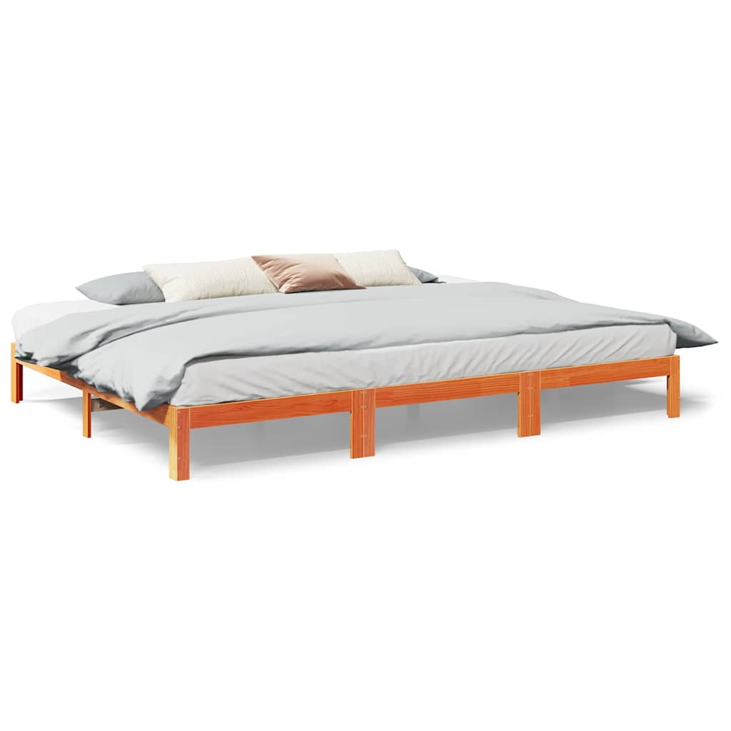 Familiesengeramme uten madrass voksbrun 240x200 cm heltre furu