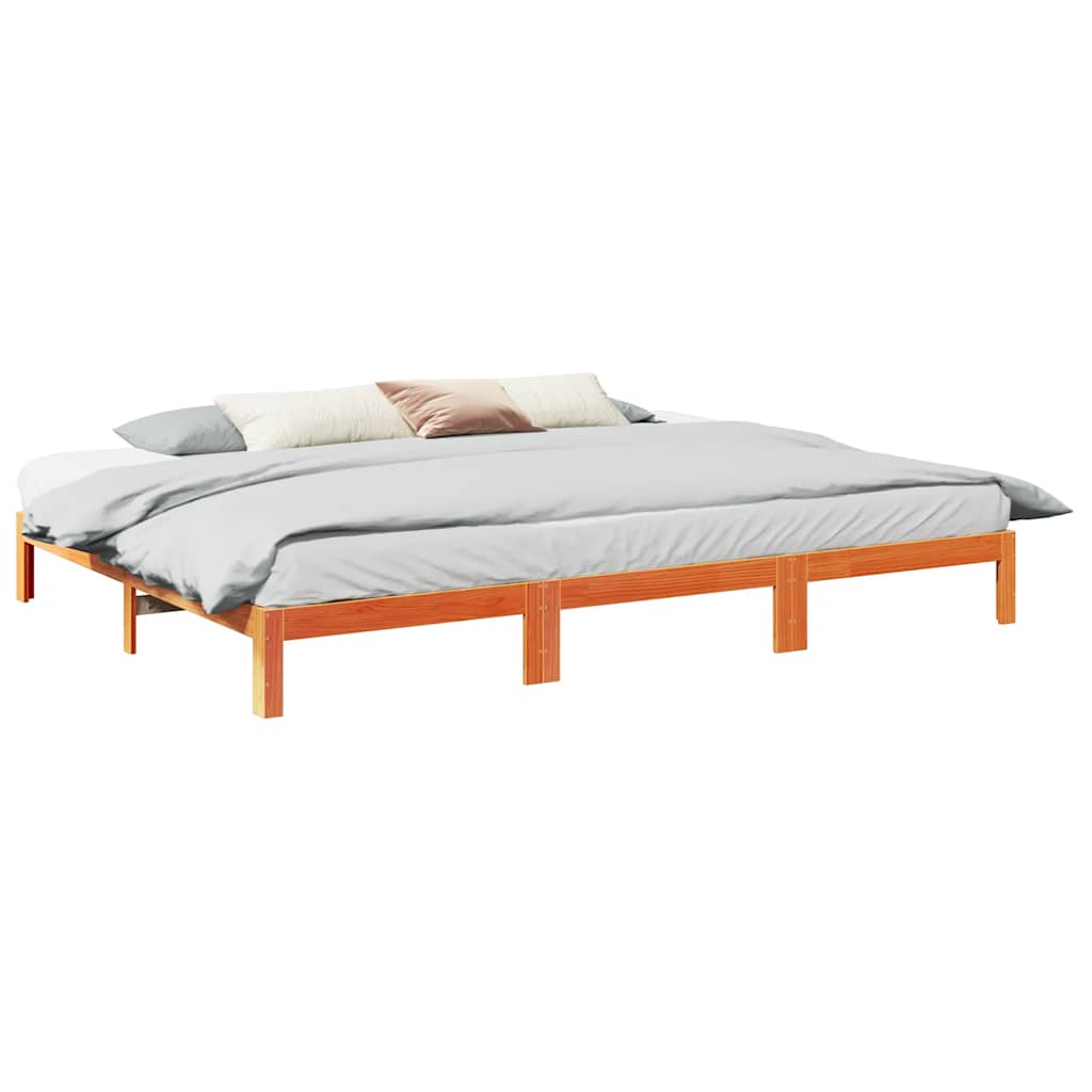 Familiesengeramme uten madrass voksbrun 240x200 cm heltre furu