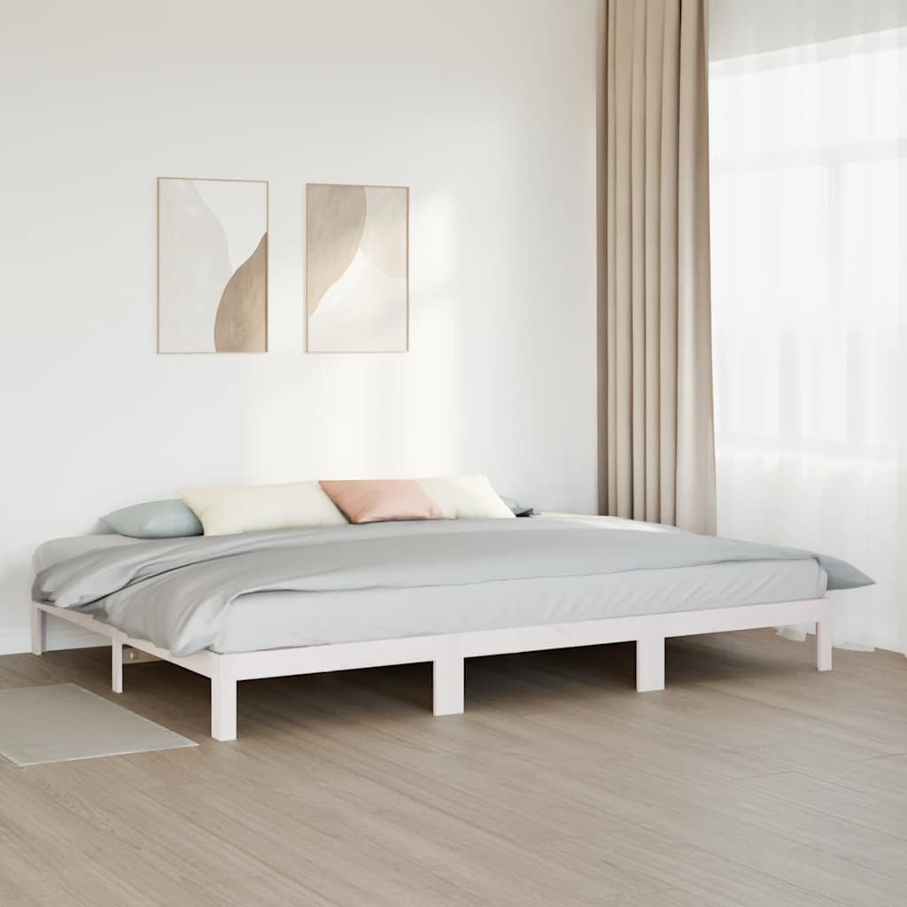Familiesengeramme uten madrass hvit 270x200 cm heltre furu