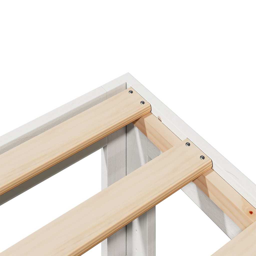 Familiesengeramme uten madrass hvit 270x200 cm heltre furu